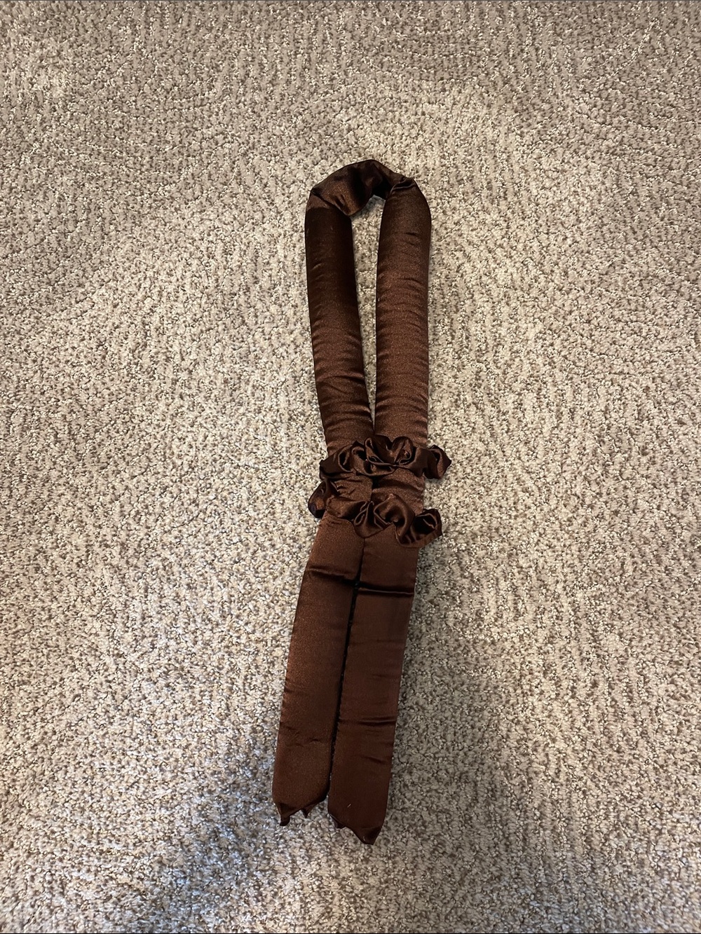 Brown Satin Heatless Hair Curler Wrap